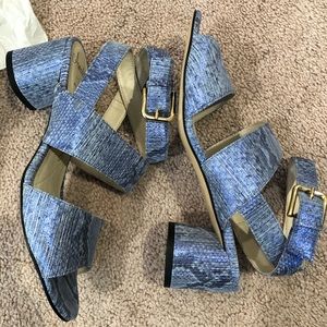 Amalfi Rangoni Ismaele Blue Python Sandals NWB